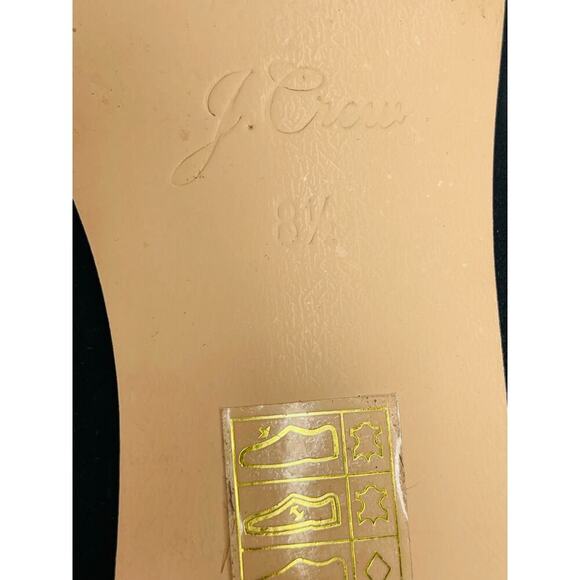J Crew women’s Pointed toe black suede flats with crystal buckle size 8.5 - Picture 8 of 10